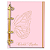 Agenda Fichário Personalizada Reposicionável: Borboleta Rosa - Imagem 2