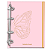 Agenda Fichário Personalizada Reposicionável: Borboleta Rosa - Imagem 1