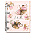 Agenda Fichário Personalizada Reposicionável:  BORBOLETA ROSA FLORAL - Imagem 2