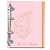 Agenda Fichário Personalizada Reposicionável:  BORBOLETA LISA ROSA - Imagem 2