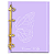 Agenda Fichário Personalizada Reposicionável:  BORBOLETA LILAS LISA - Imagem 1