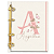 Agenda Fichário Personalizada Reposicionável:  Inicial do seu nome -  Bege/Rosa - Imagem 1