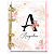 Agenda Fichário Personalizada Reposicionável:  Inicial do seu nome - Floral Rosa - Imagem 1