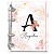 Agenda Fichário Personalizada Reposicionável:  Inicial do seu nome - Floral Rosa - Imagem 2