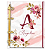 Agenda Fichário Personalizada Reposicionável:  Inicial do seu nome - Floral Rosa - Imagem 1