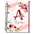 Agenda Fichário Personalizada Reposicionável:  Inicial do seu nome - Floral Rosa - Imagem 2