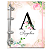 Agenda Fichário Personalizada Reposicionável:  Inicial do seu nome - Floral Rosa 1 - Imagem 2