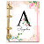 Fichário Personalizado Reposicionável: Coleção Alfabeto - Rosa Floral - Imagem 1