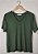 T-SHIRT MALHA VERDE GOLA V BÁSICA - Imagem 2