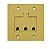 LINHA PISO PLACA 4X4 PARA RJ45 OU RJ11 DOURADO - Imagem 1