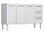 GABINETE COZINHA APOLO FLAT 1.50 BRANCO 3 GAVETAS - Imagem 1