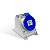 TOMADA SOBREPOR 3PET 16A 200/250V 9H AZUL STECK - Imagem 1