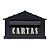 CAIXA CORREIO PVC REAL PRETO E PRATA - Imagem 1