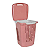 ROUPEIRO TELADO COM CESTO ROSA E BRANCO 70 LITROS - Imagem 1