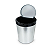 LIXEIRA CLICK PARA ESCRITÓRIO 10L INOX TAMPA PRETA - Imagem 1