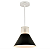 PENDENTE MYKRONOS CROMO COM CUPULA PRETA E BRANCO 1LUZ - Imagem 1