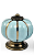 PUXADOR PORCELANA ABOBORA AZUL CLARO/BASE BRONZE - Imagem 1
