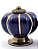 PUXADOR PORCELANA ABOBORA AZUL MARINHO/ BASE BRONZE - Imagem 1
