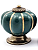 PUXADOR PORCELANA ABOBORA VERDE/ BASE BRONZE - Imagem 1