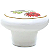 PUXADOR PORCELANA REDONDA BRANCO FLORAL DOURADA 38MM - Imagem 1