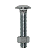 PARAFUSO FRANCES COM PORCA ZINCADO 3/8X5.1 - Imagem 1