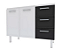 GABINETE COZINHA  APOLO FLAT1.20 PRETO 4 GAVETA MO PIA 120 - Imagem 1