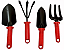 KIT JOGO 4 MINI FERRAMENTAS JARDIM LOTUS VERMELHO - Imagem 1