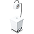 SUPORTE PAPEL HIGIÉNICO COM LIXO QUADRADO BRANCO 20X22X59CM - Imagem 1