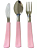 TALHER MISTO INFANTIL ROSA 3 PEÇAS INOX - Imagem 1