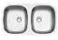 CUBA DUPLA RETANGULAR VERTICAL AÇO INOX 77X45 AC - Imagem 1