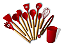 JOGO DE COZINHA SILICONE 12 PEÇAS VERMELHO - Imagem 1