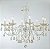 LUSTRE LOUVRE BRANCO FOSCO C/CRISTAIS CH - Imagem 1