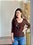 BLUSA BABADO ROSE MARROM - Imagem 2