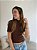 BLUSA CANELADA MARROM - Imagem 1