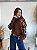 BLUSA MODAL BORDADO FLOR MARROM - Imagem 4