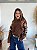 BLUSA MODAL BORDADO FLOR MARROM - Imagem 1