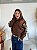 BLUSA MODAL BORDADO FLOR MARROM - Imagem 2