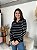 BLUSA MODAL LISTRADO PRETO - Imagem 1