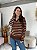 BLUSA MODAL LISTRADO MARROM - Imagem 1