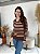 BLUSA MODAL LISTRADO MARROM - Imagem 2