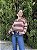 BLUSA MODAL LISTRA ROSA/MARROM - Imagem 1