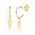 Brinco Argola Com Pingente De Pena Lisa ( Ouro 12K / 18 K ) - Imagem 1