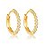 Brinco Argola Click ¢15,00MM Com Detalhes Flores/Pedras ( Ouro 12K / 18 K ) - Imagem 1