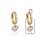 Brinco Click Argola Cravejada Com Coração Cravejado ( Ouro 12K / 18 K ) - Imagem 3