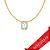 Pingente Retangular Com Borda Cravejada ( Ouro 12k / 18k ) - Imagem 1