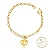 PULSEIRA PORTUGUESA ELO P COM JP30 E CORAÇÃO 18CM ( Ouro 12k / 18k ) - Imagem 1