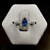 Anel com Pedra Gota Azul com Zircônias Brancas Cravejadas A144 (Prata 925) - Imagem 1