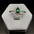 Anel com Pedra Gota Verde com Zircônias Brancas Cravejadas A145 (Prata 925) - Imagem 1