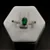 Anel Pedra Oval Verde Grande com Zircônias na Volta e 8 Pedras de Zircônias Cravejadas no Aro A160 (Prata 925) - Imagem 1