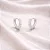 Brinco argola triangulo arredondado cravejada de zircônias brancas - pequeno B126 ( Prata 925 ) - Imagem 1